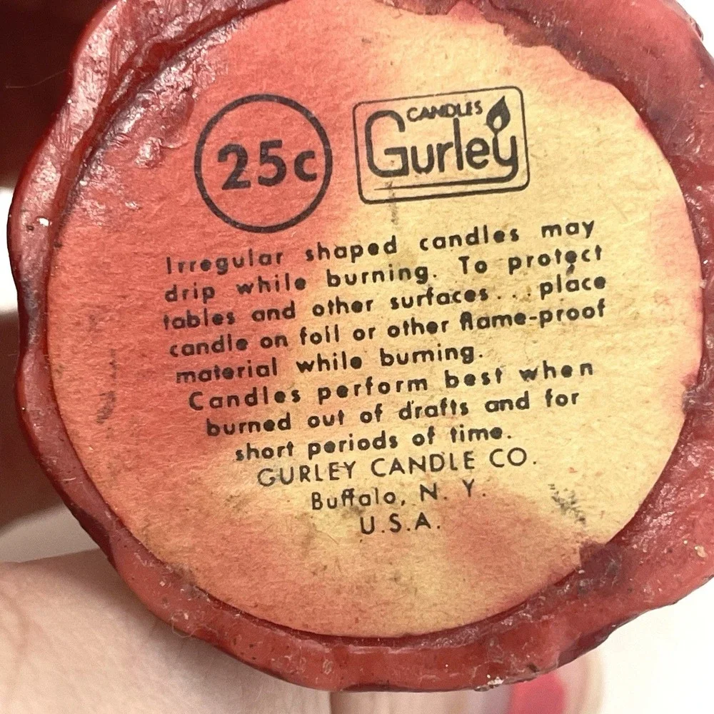 Vintage Gurley Christmas Carolers Candles Lot of 4 Wax‎ Holiday Figures 1950s